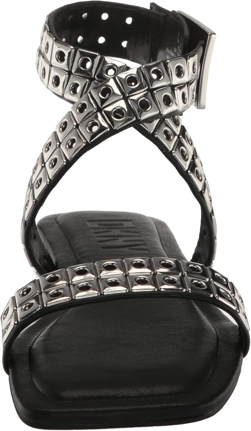 DKNY Women's Studded Buckle Flat Sandal Heeled