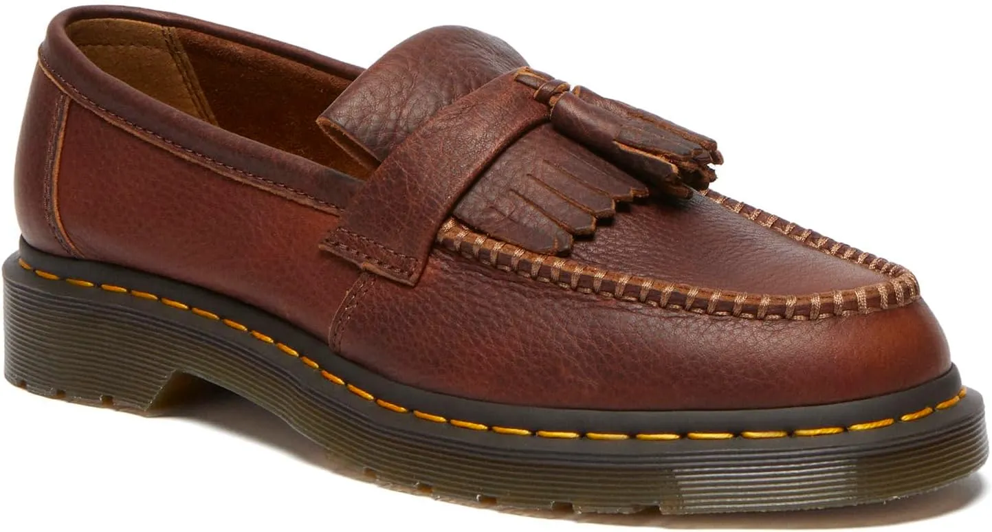 Dr. Martens Unisex-Adult Adrian Yellow Stitch Leather Loafers