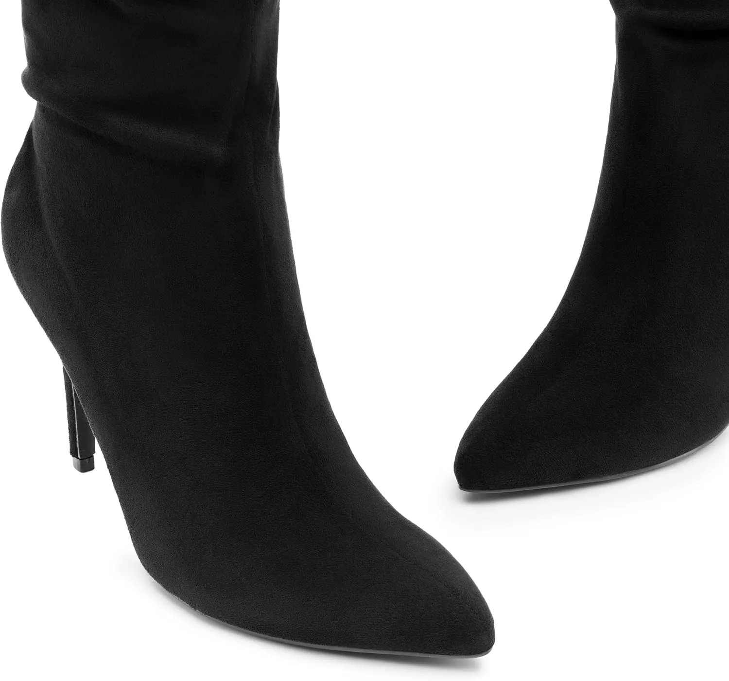 DREAM PAIRS Knee High Boots for Women, Sexy Pointed Toe Stiletto High Heel Slouchy Suede Tall Boots