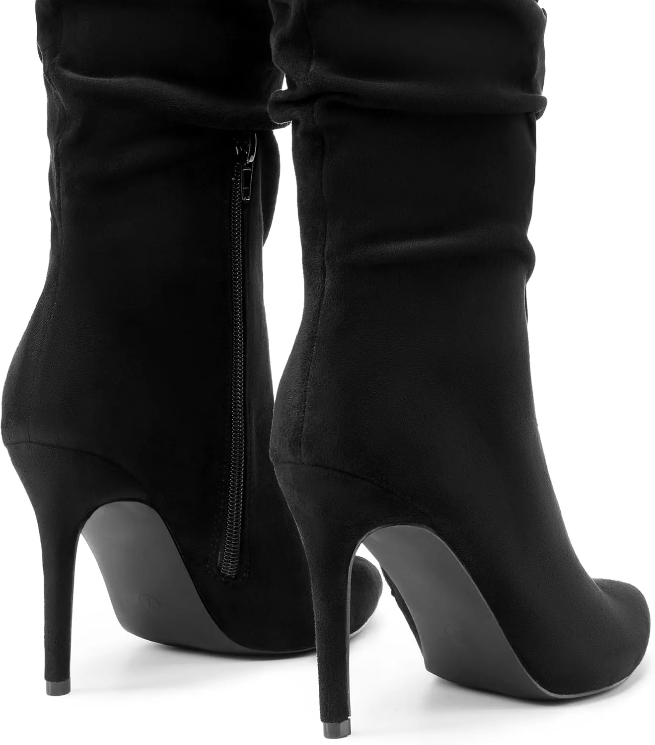 DREAM PAIRS Knee High Boots for Women, Sexy Pointed Toe Stiletto High Heel Slouchy Suede Tall Boots