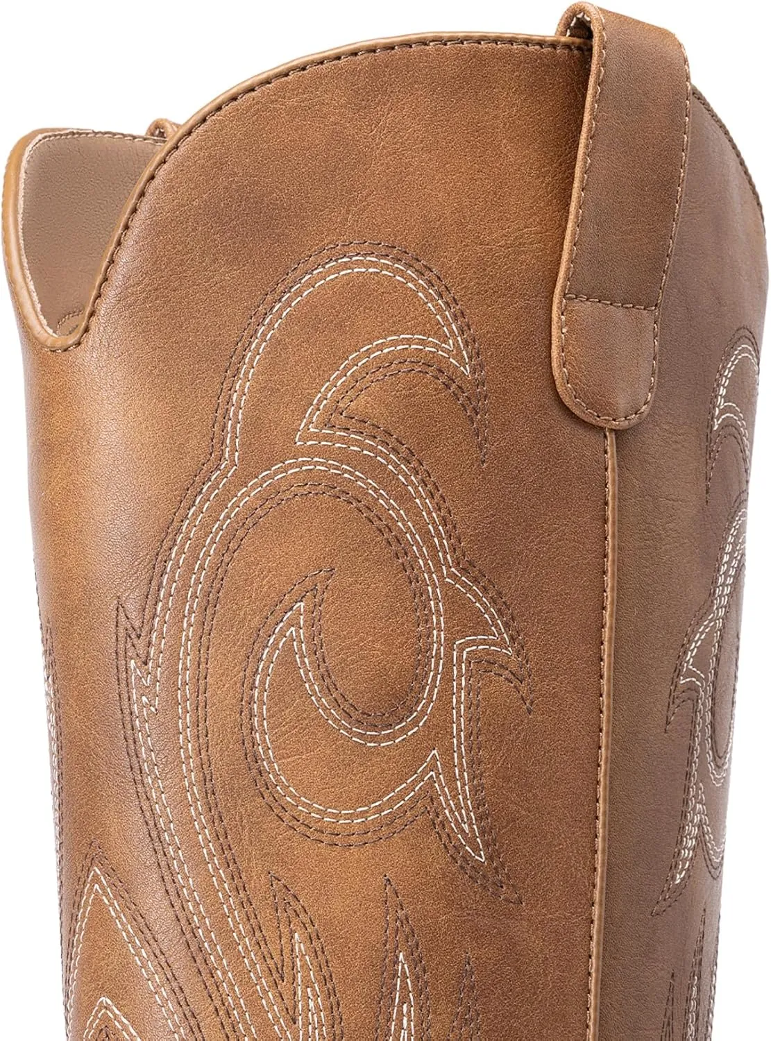 DREAM PAIRS Womens Cowboy Boots Comfortable Cowgirl Knee High Boots Pull On Side Zipper Chunky Heel Embroidered Western Boots
