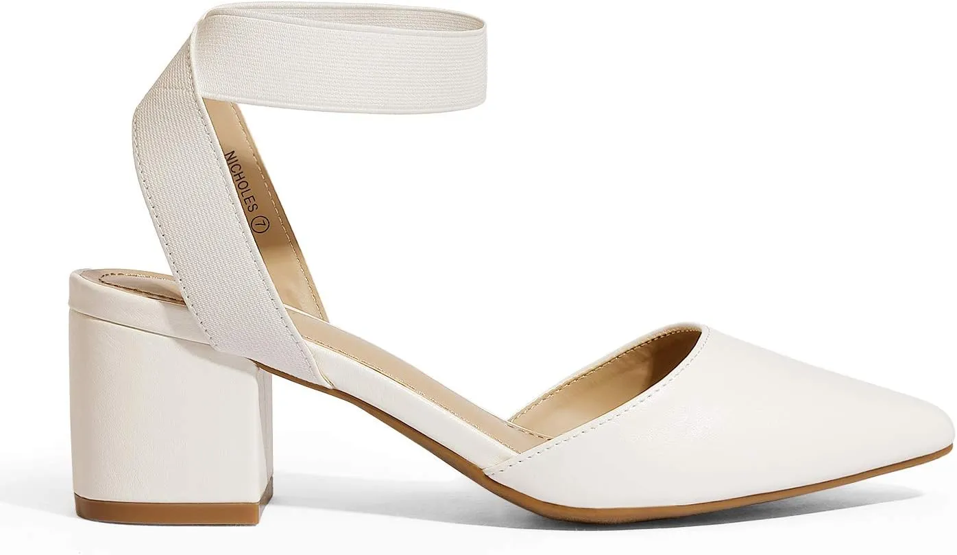 DREAM PAIRS Womens Low Block Chunky Heel Shoes