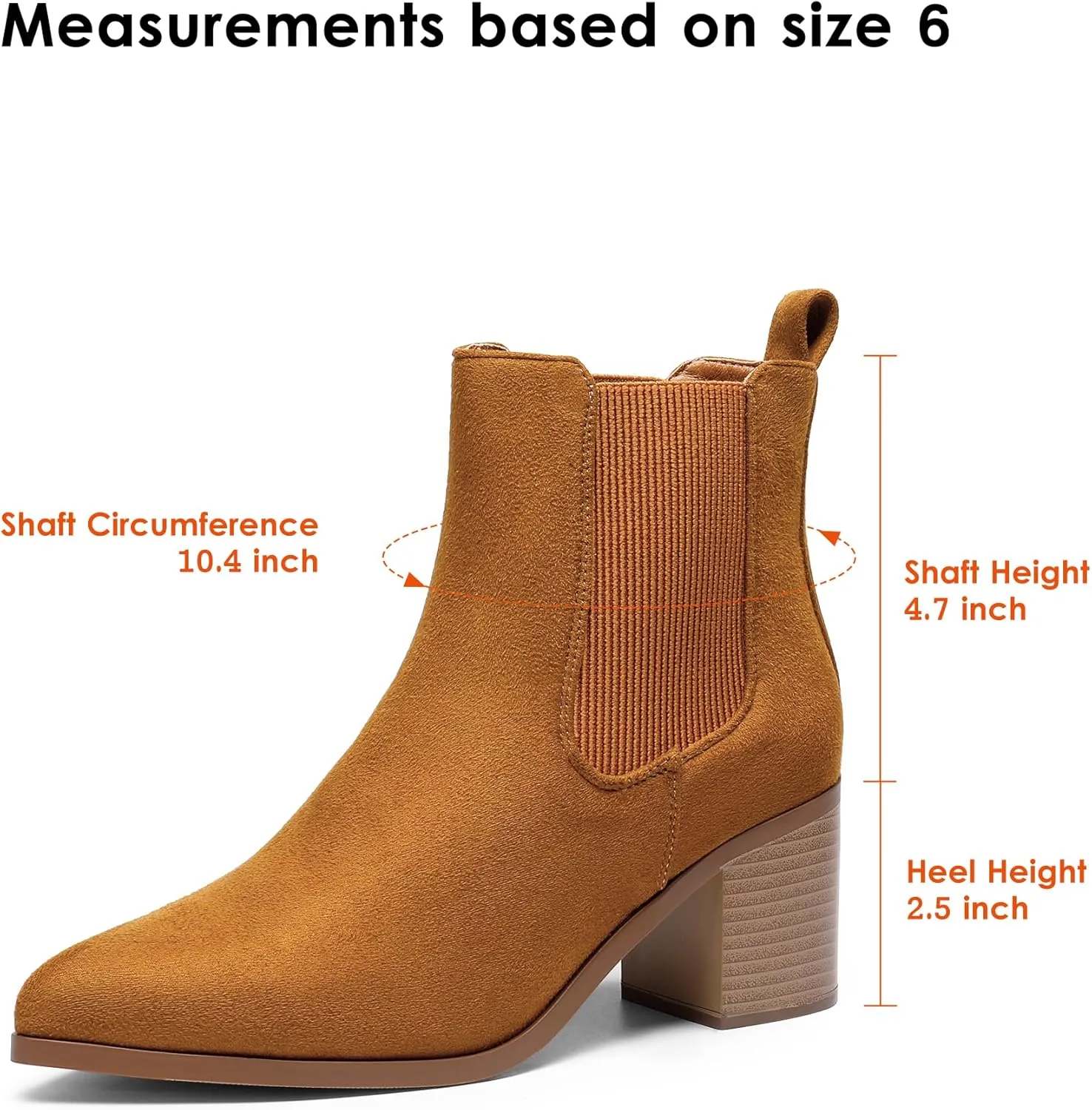 DREAM PAIRS Women's Retro Elastic Chelsea Ankle Boots Fashion Low Chunky Block Heel Pointed Toe Fall Heeled Booties Shoes