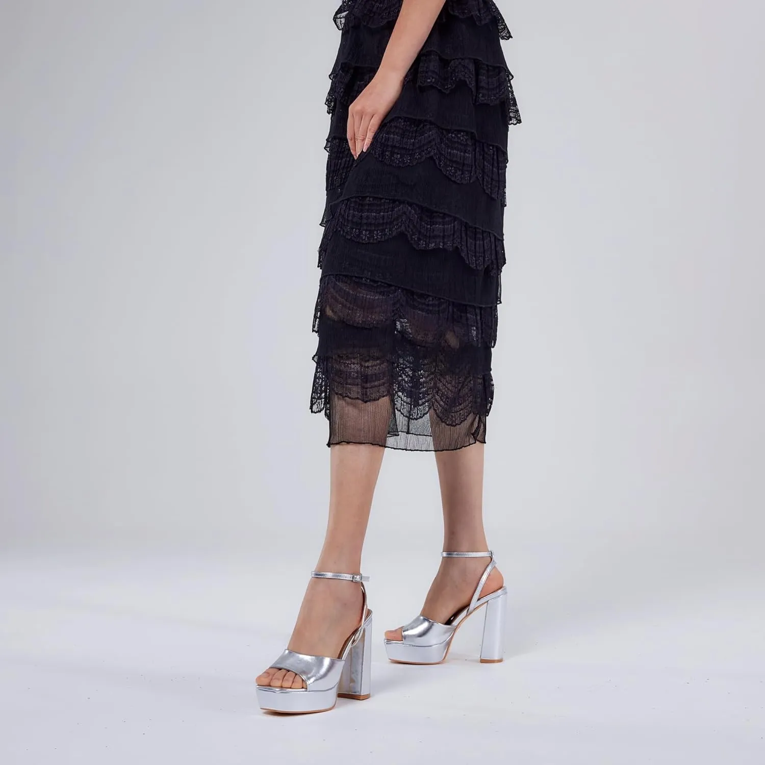 Elisabet Tang Chunky Heeled Platform Sandals for Women,4.7 Inch Block Heels with Open Toe Ankle Strap, Dress Shoes for Wedding Party Homecoming Travel
