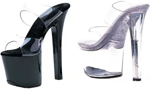 ELLIE Shoes Sexy High Heel 7" Double Strap Platform Sandals 711-COCO Clear-6