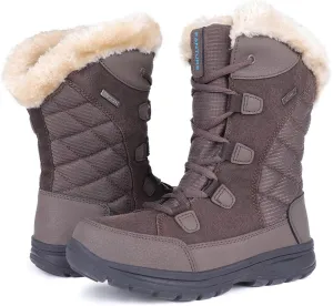 FANTURE Women's Waterproof Mid-Calf Snow Boot | Winter Thinsulate Insulation Warm Fur Lined | Anti-Slip & Lace Up Closure Cold Weather Boots U420WGLBY-20240712