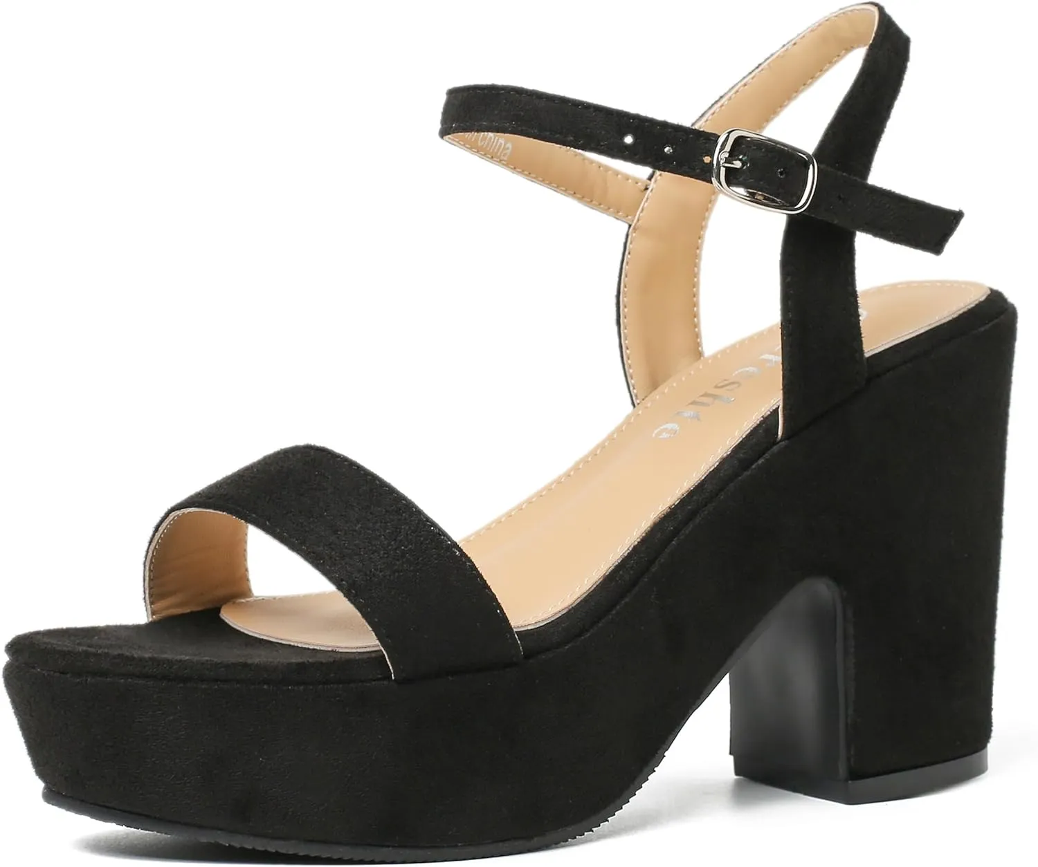 fereshte Women's Chunky Block Heels Platform High Heel Open Toe Ankle Strap Sandals