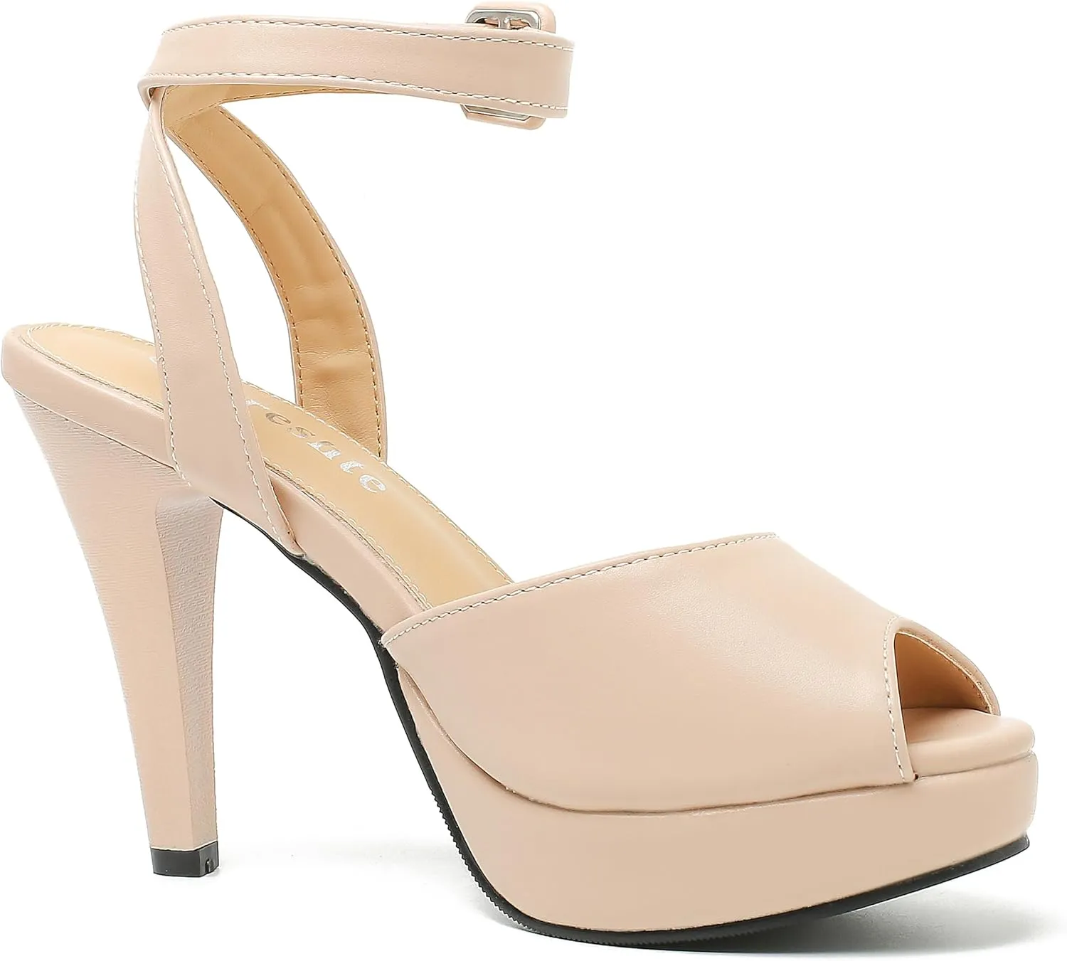 fereshte Women's High Heels Platform Sandals Ankle Strap Slingback Dress Sandal Pump Shoes