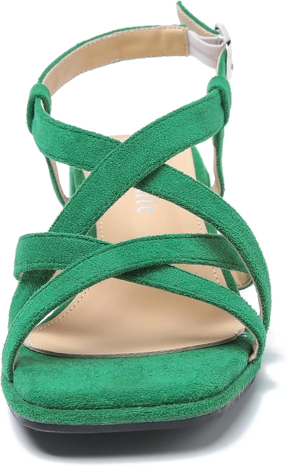 fereshte Women's Slingback Heeled Sandals Corss Straps Open Toe Strappy Low Block Heel Sandals