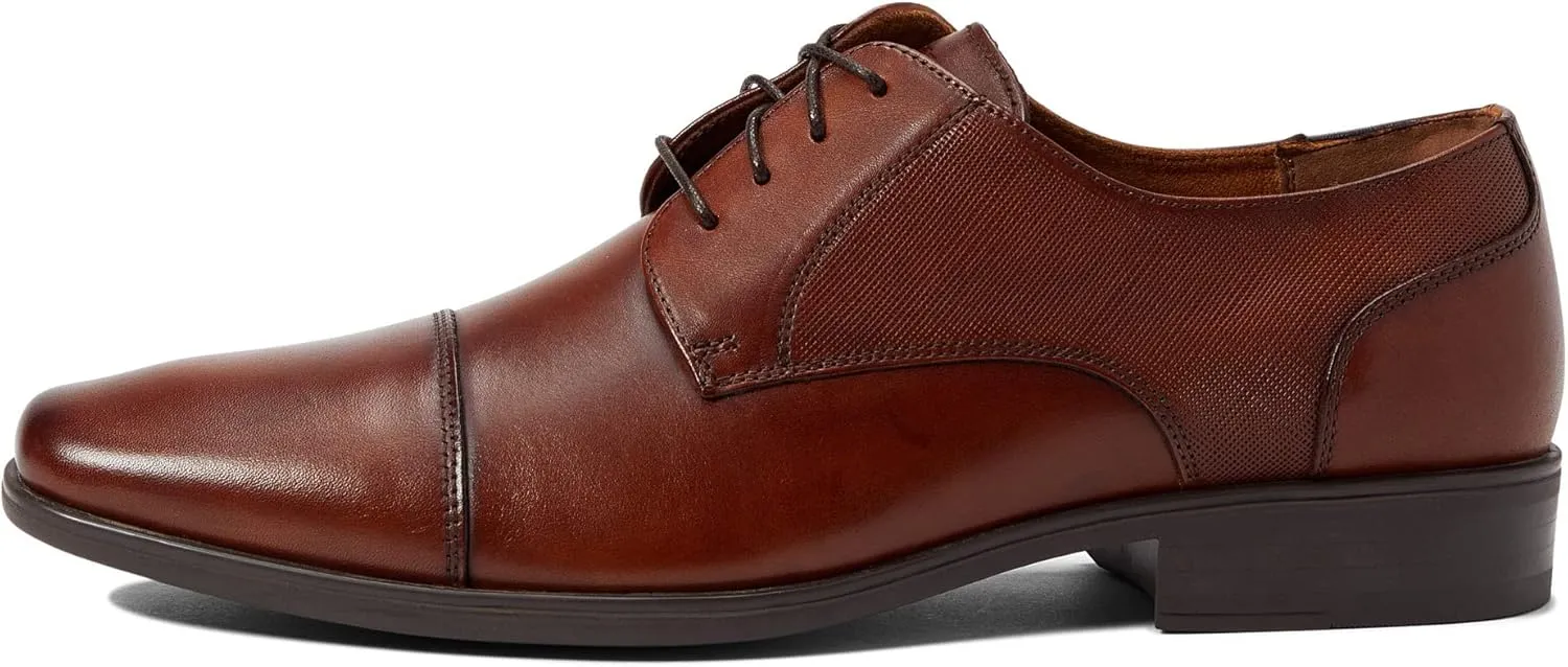 Florsheim Jackson Cap Toe Oxford Formal Shoe for Men - Leather Upper with Man-Made Lining, Snipped Toe, and Blind Eyelets