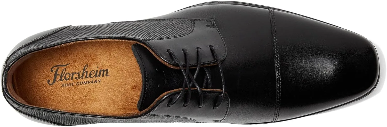 Florsheim Jackson Cap Toe Oxford Formal Shoe for Men - Leather Upper with Man-Made Lining, Snipped Toe, and Blind Eyelets