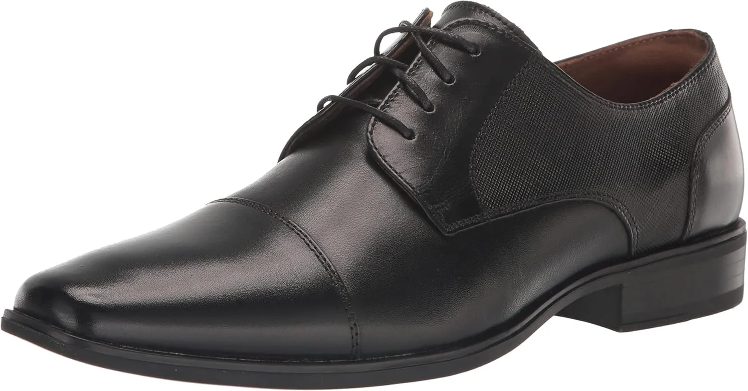 Florsheim Jackson Cap Toe Oxford Formal Shoe for Men - Leather Upper with Man-Made Lining, Snipped Toe, and Blind Eyelets