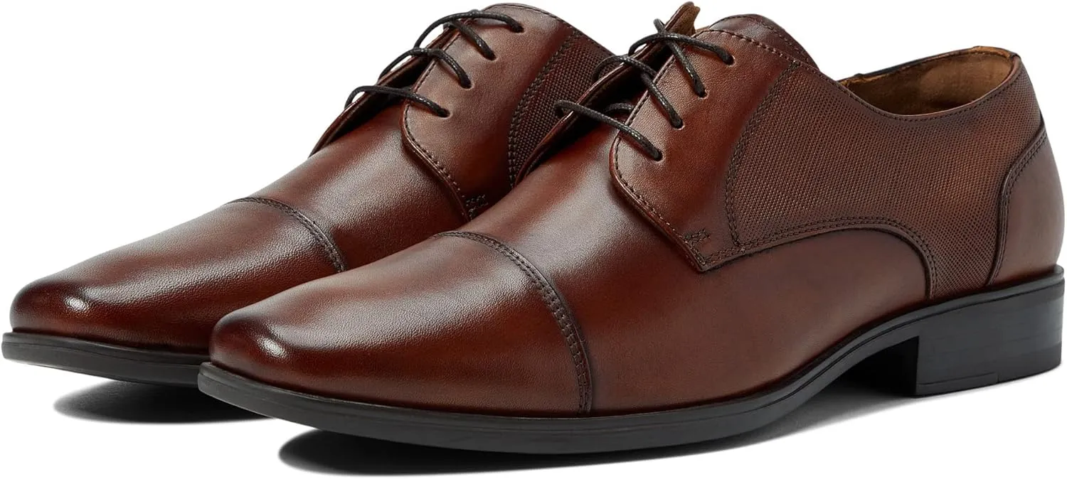 Florsheim Jackson Cap Toe Oxford Formal Shoe for Men - Leather Upper with Man-Made Lining, Snipped Toe, and Blind Eyelets