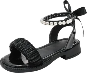 Flower Girls Dress Shoes Toddler Kids Wedding Heel Mary Jane Glitter Flat Shoes Toddler Sandal