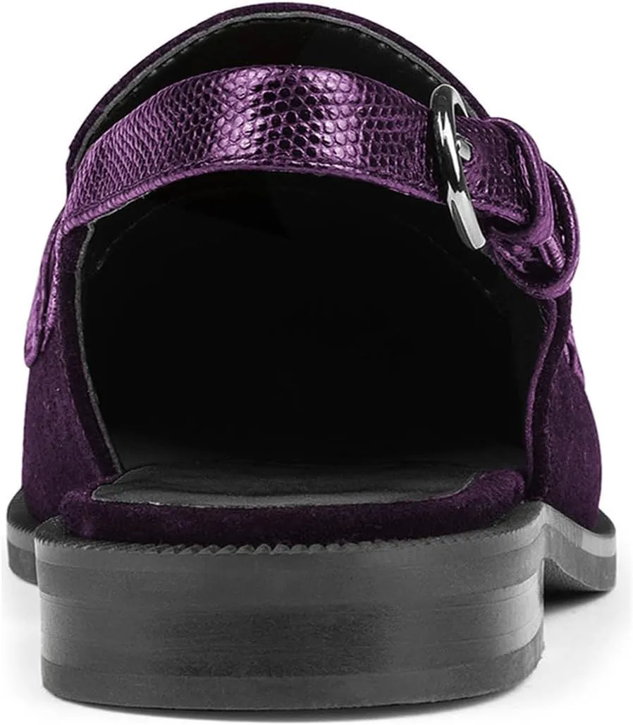 FOWT Women Tassel Round Toe Penny Loafers Comfortable Slip on Flat Slingbacks Open Back Daily Street Casual Shoes Size 4-16 US