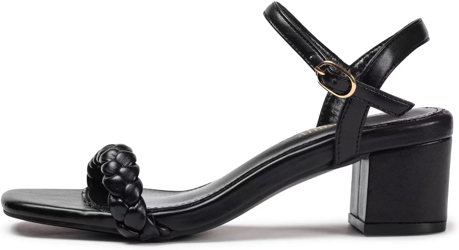 Frank Mully Women's Braided Sandal Heels Ankle Strap Comfortable Blocked Heeled Sandals Square Open Toe Cute Prom Pump Sandals Shoes
