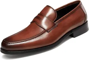 FRASOICUS Mens Dress Shoes Slip-On Shoes Genuine Leather Loafers Shoes for Men