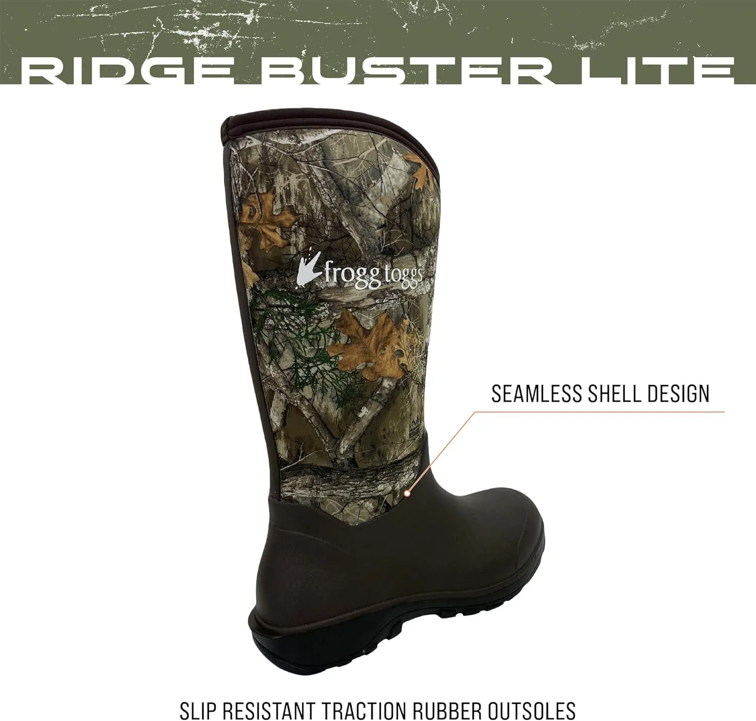FROGG TOGGS Men's Ridge Buster Lite Rubber and Stretch Neoprene Waterproof Boot