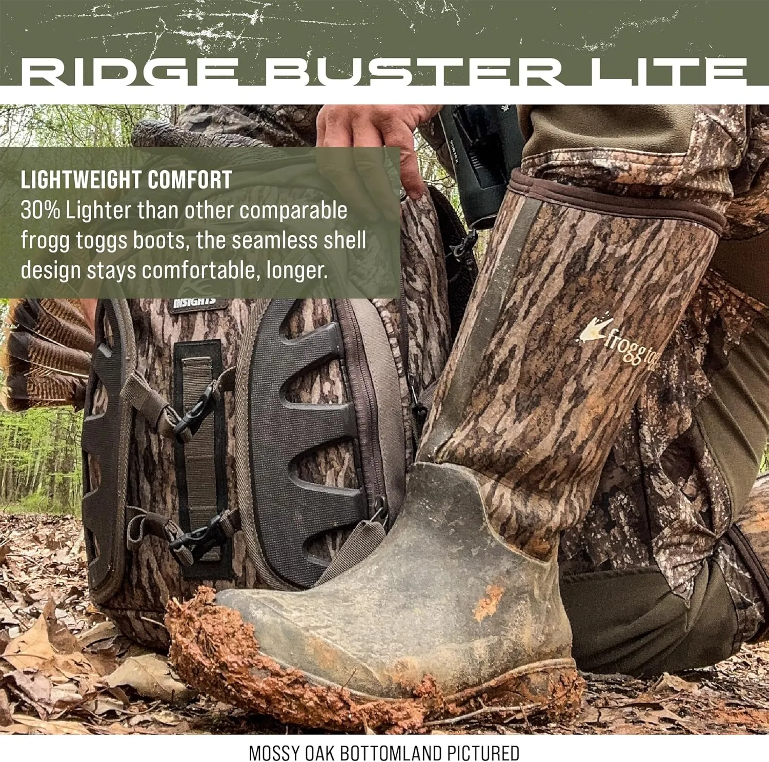 FROGG TOGGS Men's Ridge Buster Lite Rubber and Stretch Neoprene Waterproof Boot