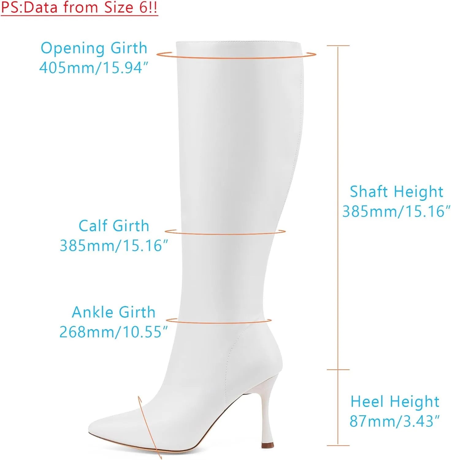 GENSHUO Knee High Heel Boots for Women Elegant Pointed Toe Stiletto Boots Trendy Side Zipper Women’s Heel Stylish and Sexy Design
