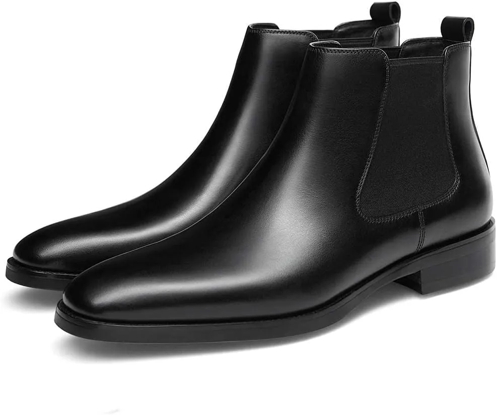 GIFENNSE Mens Chelsea Boots Leather Dress Boots for Men