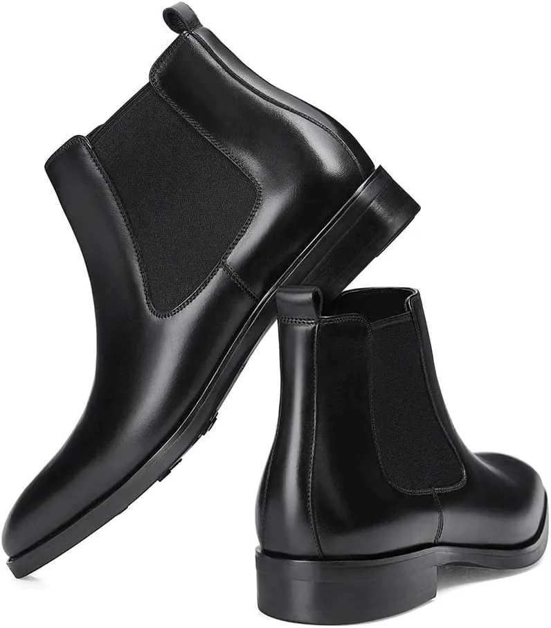 GIFENNSE Mens Chelsea Boots Leather Dress Boots for Men