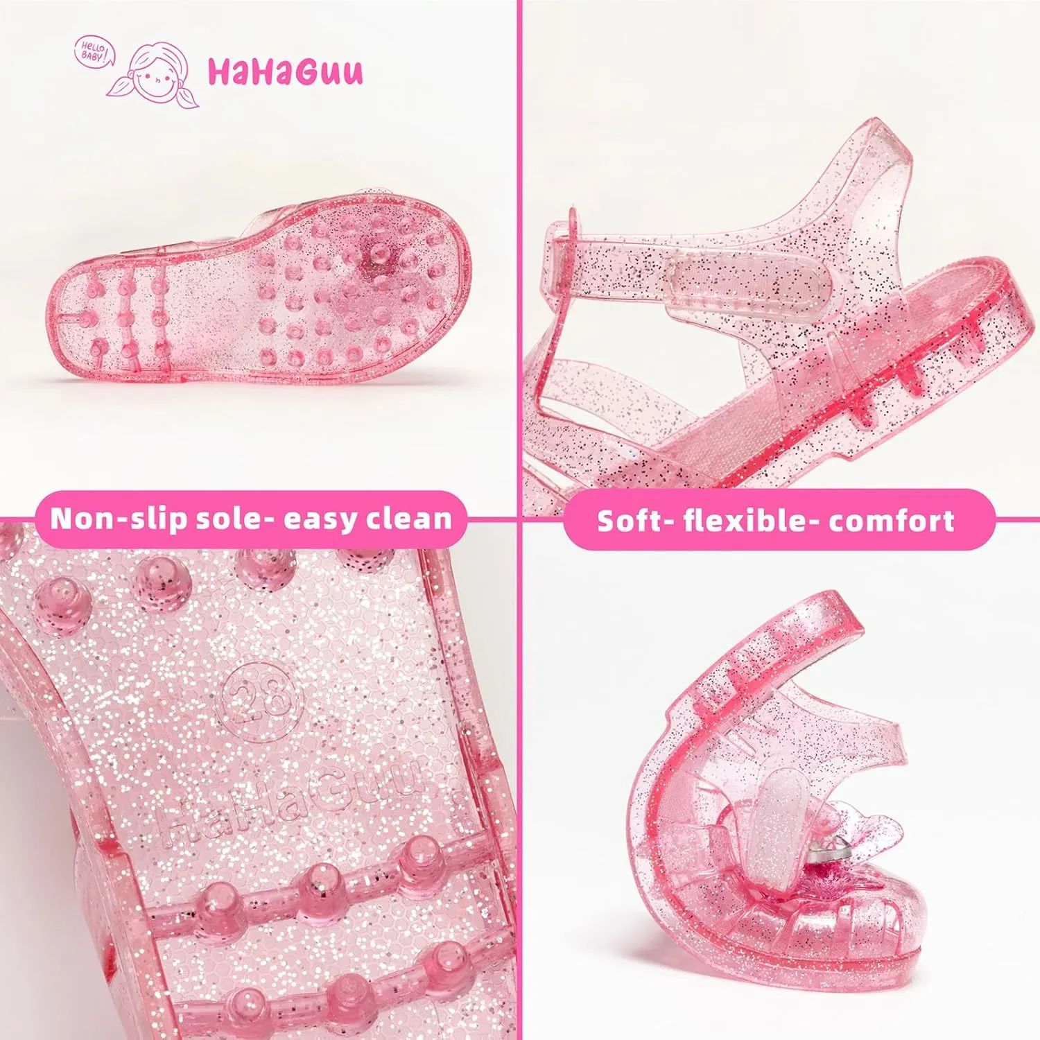 Girls Jelly Sandals Summer Costume Princess Dress Flat Breathable Waterproof Fisherman Gladiator Shoes For Girl Closed Toe Beach Flat-Sandals For Toddler Little Kid Big Kids