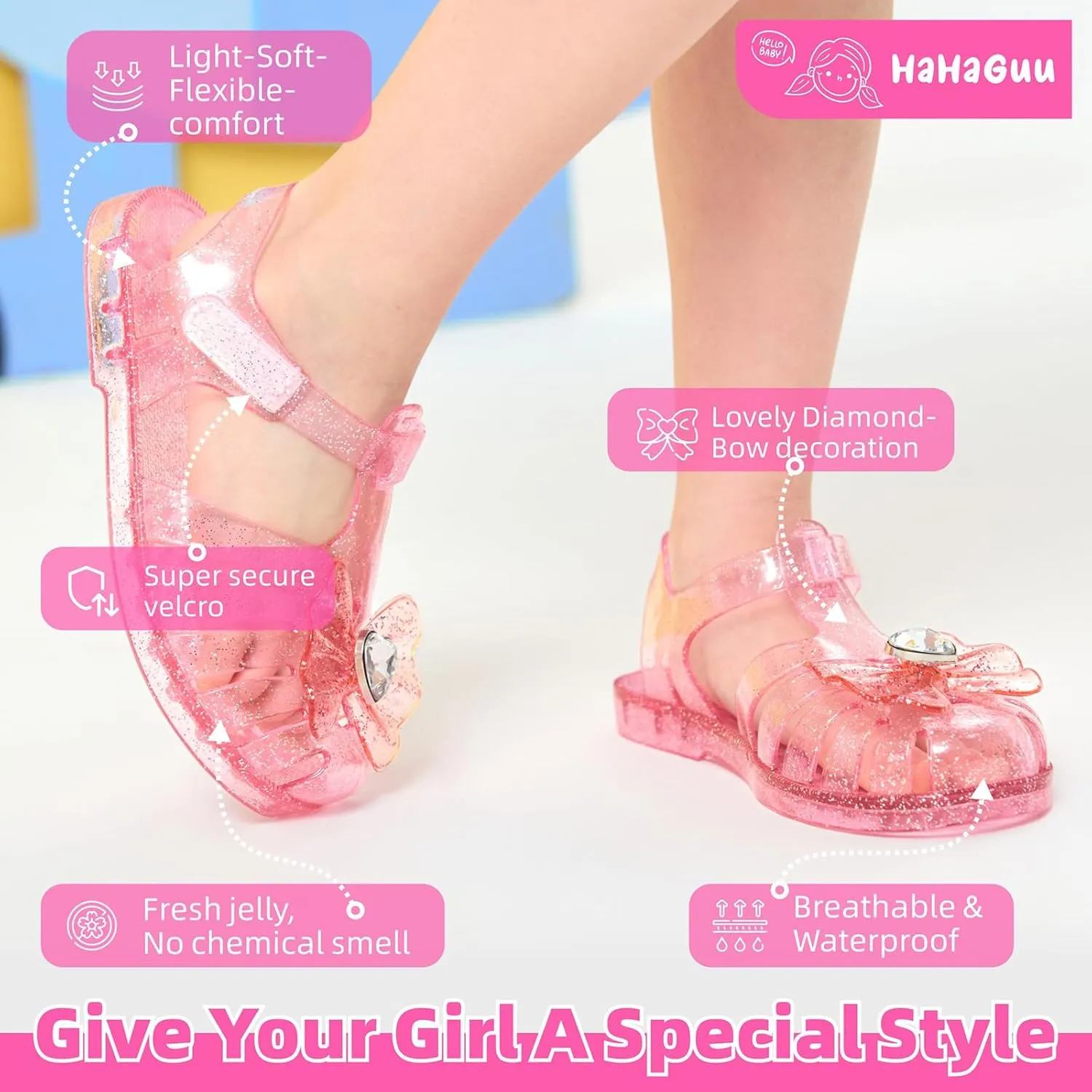 Girls Jelly Sandals Summer Costume Princess Dress Flat Breathable Waterproof Fisherman Gladiator Shoes For Girl Closed Toe Beach Flat-Sandals For Toddler Little Kid Big Kids
