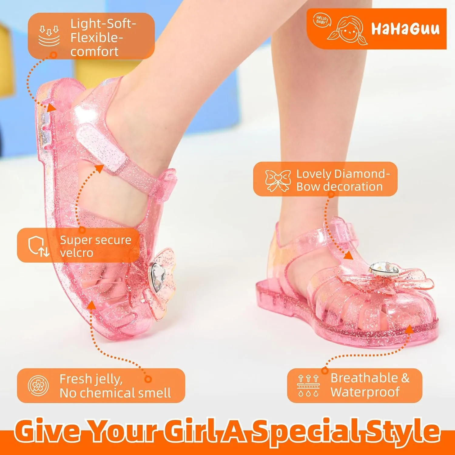 Girls Jelly Sandals Summer Costume Princess Dress Flat Breathable Waterproof Fisherman Gladiator Shoes For Girl Closed Toe Beach Flat-Sandals For Toddler Little Kid Big Kids