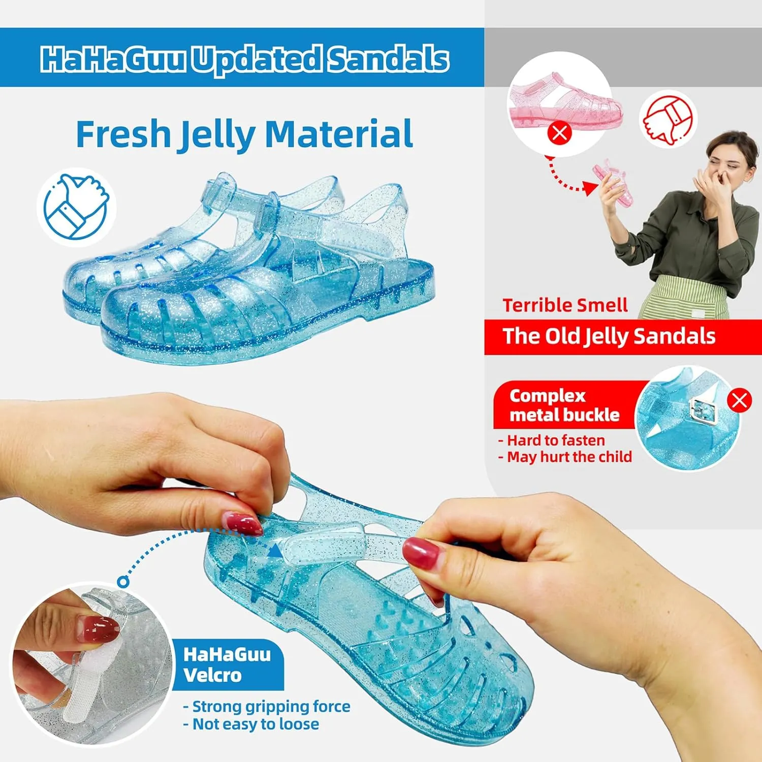Girls Jelly Sandals Summer Costume Princess Dress Flat Breathable Waterproof Fisherman Gladiator Shoes For Girl Closed Toe Beach Flat-Sandals For Toddler Little Kid Big Kids