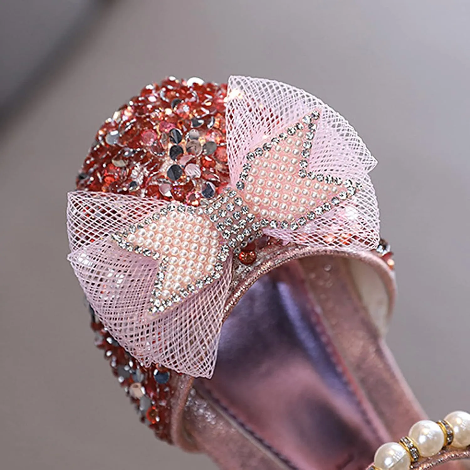 Girls Kids Gold Sequins Sandals Cap Toe Ankle Beaded Glitter Wedding Shoes Baby Princess Birthday Summer Dress Sandals