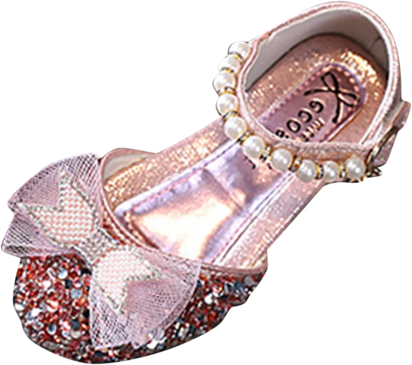 Girls Kids Gold Sequins Sandals Cap Toe Ankle Beaded Glitter Wedding Shoes Baby Princess Birthday Summer Dress Sandals