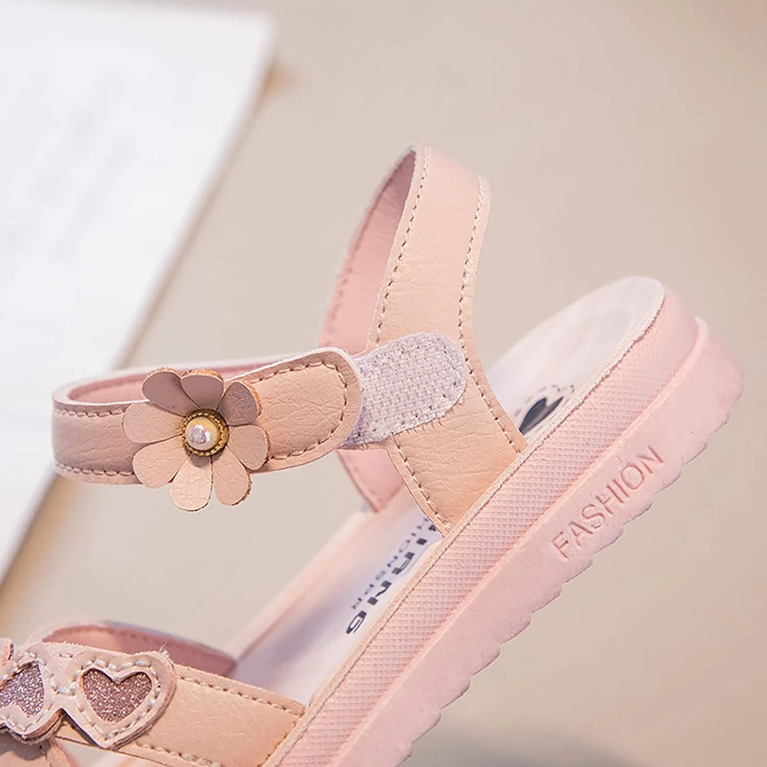 Girls Kids Leather Soft Sandals Strap Flat Non Slip Foam Wide Flower Shoes Baby Childrens Summer Outdoor Water Shoes