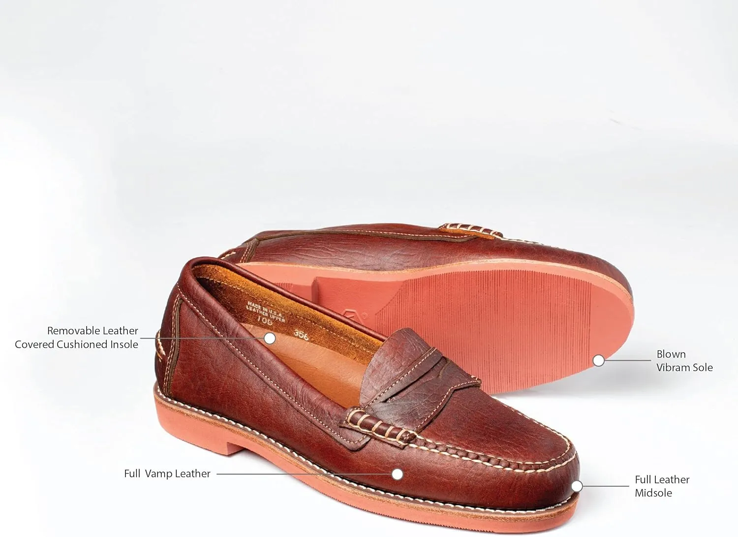 Gokey Bison Penny Loafer Handmade in The USA