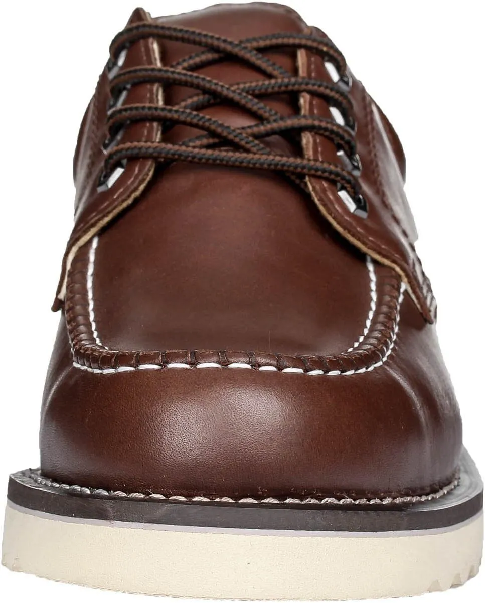 Golden Fox Work Shoe 4" Moc Toe Leather Men's Oxford for Construction & Casual