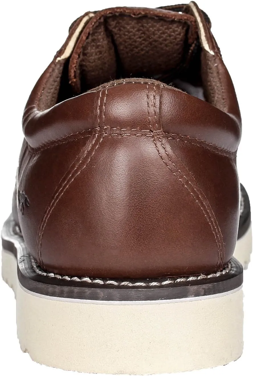 Golden Fox Work Shoe 4" Moc Toe Leather Men's Oxford for Construction & Casual