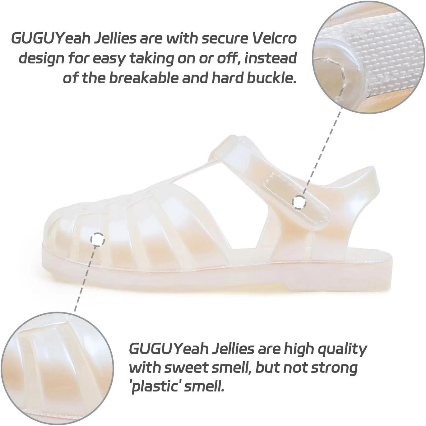 GUGUYeah Jelly Sandals for Girls,Closed Toe Princess Costume Summer Dress Shoes Fisherman Gladiator Water Beach Flat Sandals for Toddler/Little Kid/Big Kid