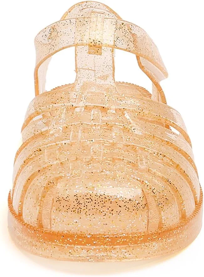 GUGUYeah Jelly Sandals for Girls,Closed Toe Princess Costume Summer Dress Shoes Fisherman Gladiator Water Beach Flat Sandals for Toddler/Little Kid/Big Kid
