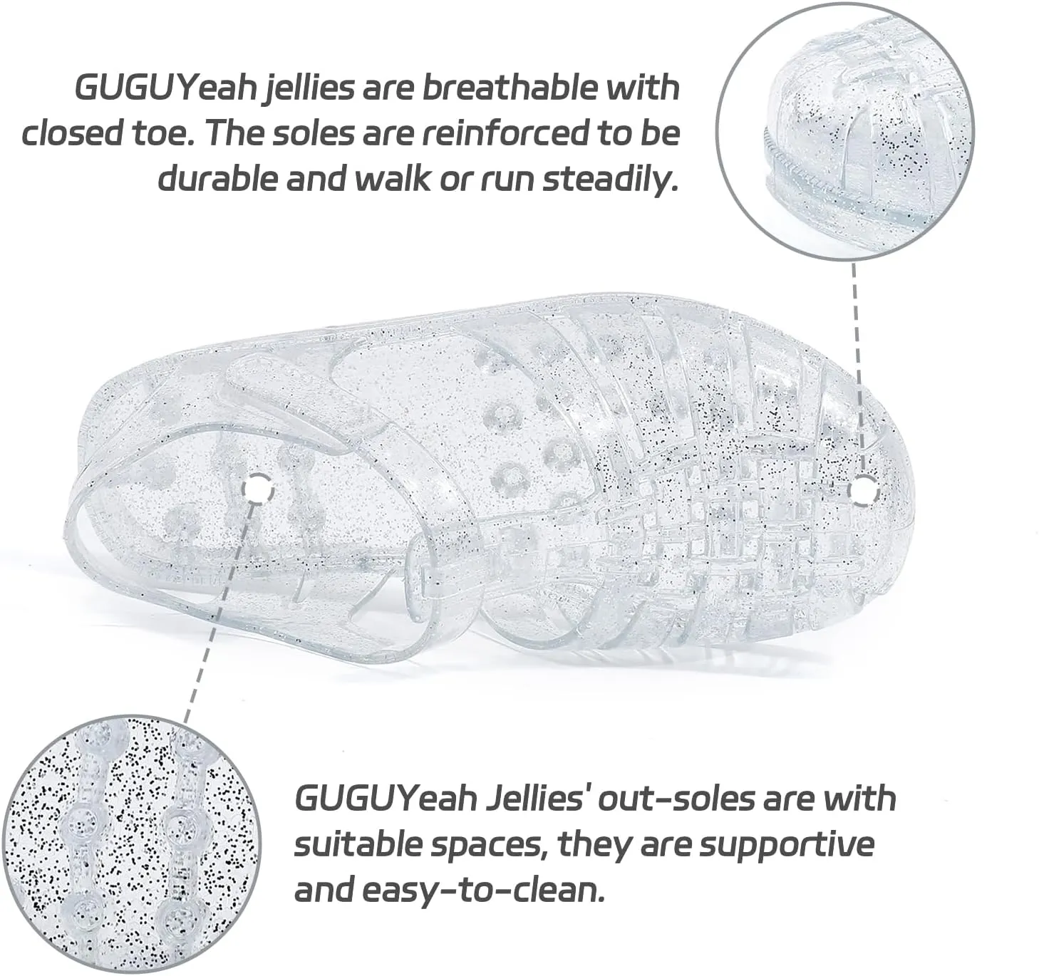 GUGUYeah Jelly Sandals for Girls,Closed Toe Princess Costume Summer Dress Shoes Fisherman Gladiator Water Beach Flat Sandals for Toddler/Little Kid/Big Kid