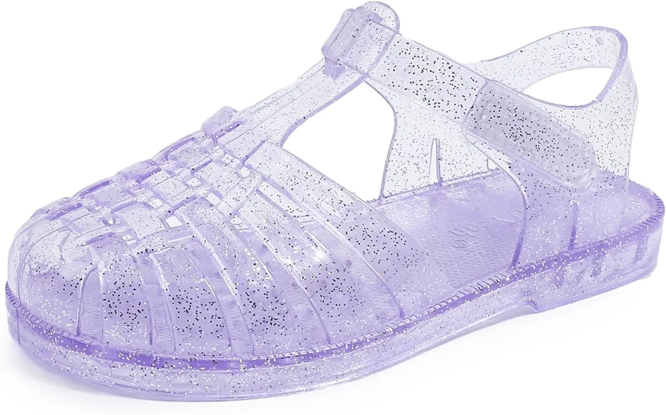 GUGUYeah Jelly Sandals for Girls,Closed Toe Princess Costume Summer Dress Shoes Fisherman Gladiator Water Beach Flat Sandals for Toddler/Little Kid/Big Kid