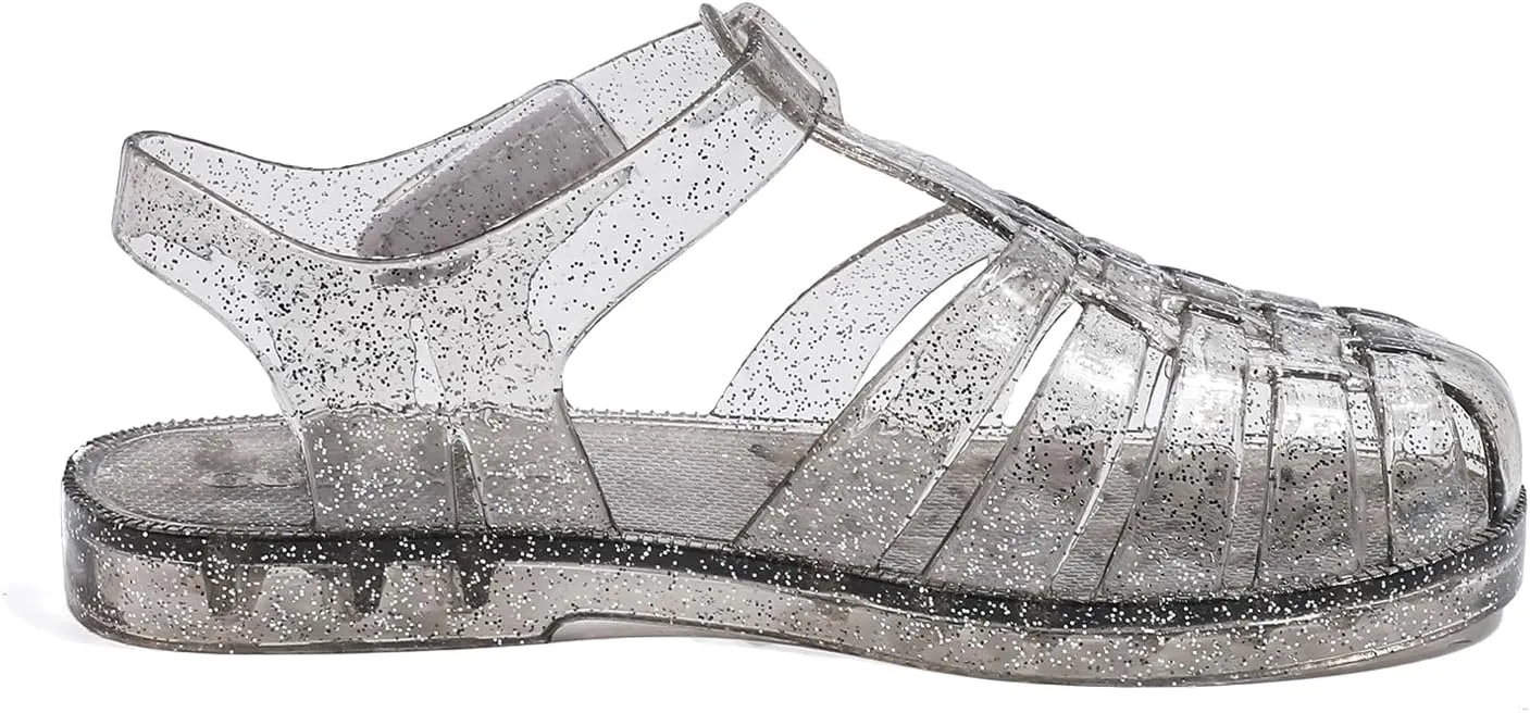 GUGUYeah Jelly Sandals for Girls,Closed Toe Princess Costume Summer Dress Shoes Fisherman Gladiator Water Beach Flat Sandals for Toddler/Little Kid/Big Kid