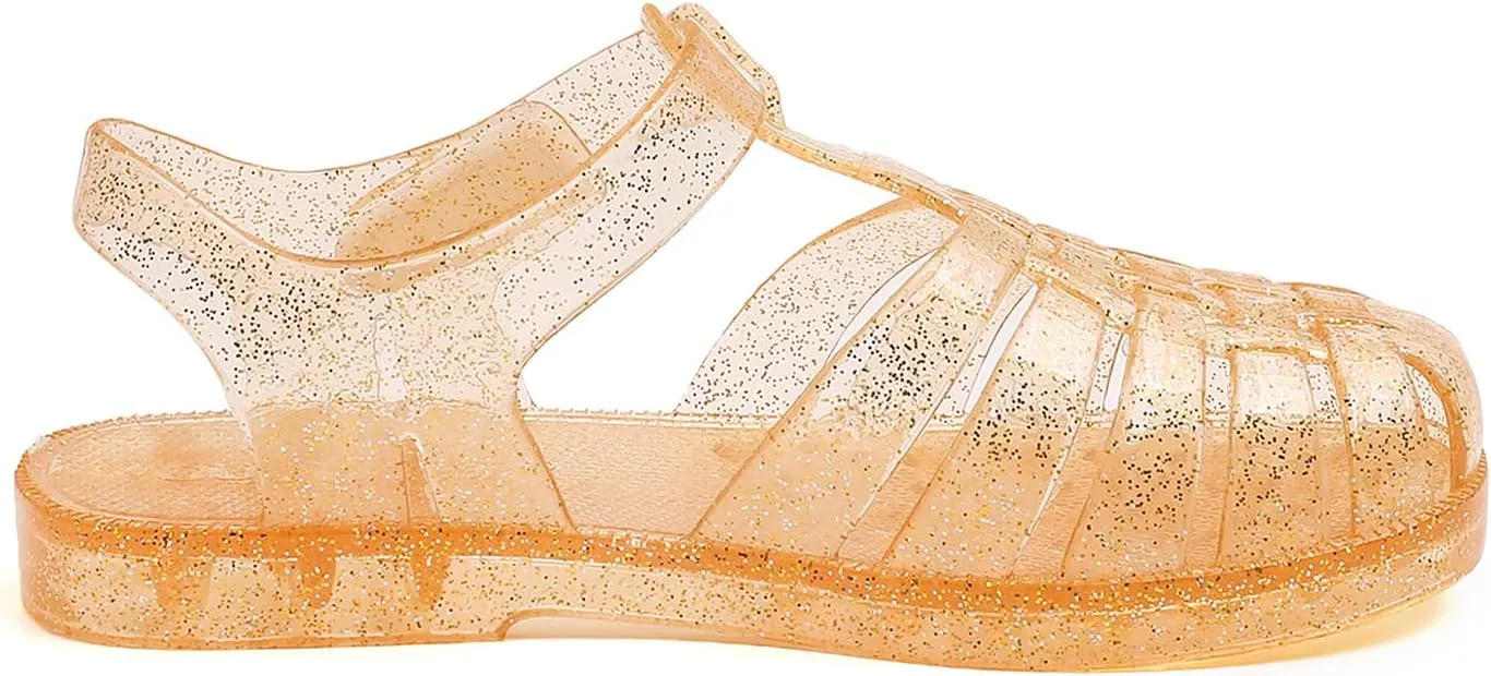GUGUYeah Jelly Sandals for Girls,Closed Toe Princess Costume Summer Dress Shoes Fisherman Gladiator Water Beach Flat Sandals for Toddler/Little Kid/Big Kid