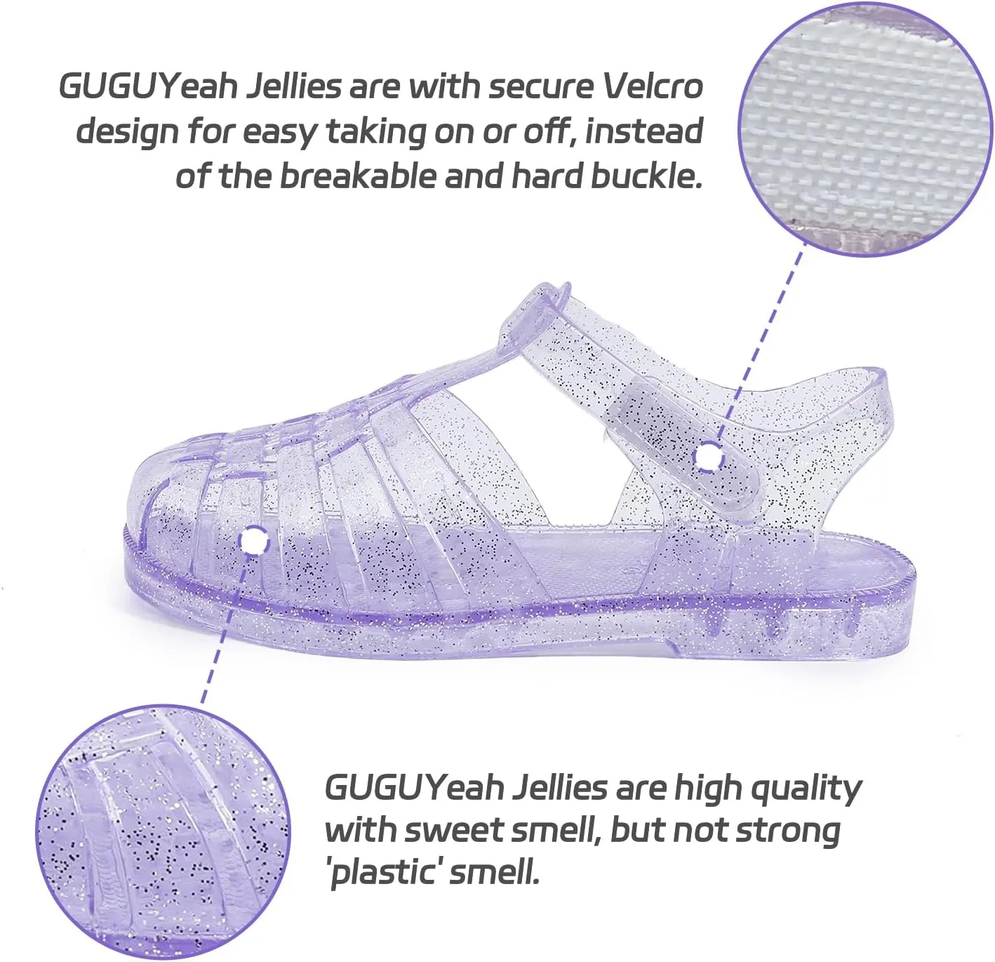 GUGUYeah Jelly Sandals for Girls,Closed Toe Princess Costume Summer Dress Shoes Fisherman Gladiator Water Beach Flat Sandals for Toddler/Little Kid/Big Kid