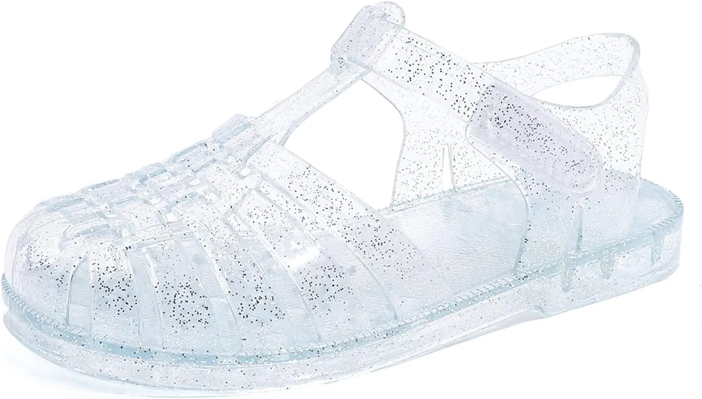 GUGUYeah Jelly Sandals for Girls,Closed Toe Princess Costume Summer Dress Shoes Fisherman Gladiator Water Beach Flat Sandals for Toddler/Little Kid/Big Kid