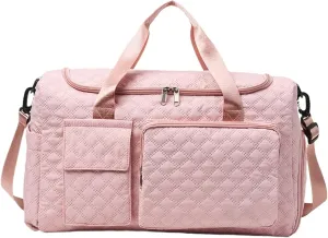 Gym Bag with Shoe Compartment | Duffle Bag for Travel with Widened Shoulder Strap,Luggage Accessories, Large Capacity Duffels with Wet and Dry Separation for Towels, Clothes, Pink, Refer to