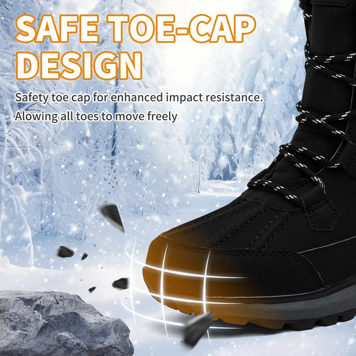 Hanani Womens Snow Boots Warm Fur Lined Winter Boots Anti Slip Ankle Boots Mid Calf Snowboots Waterproof and Cold-Resistant Outdoor Walking Shoes for Women