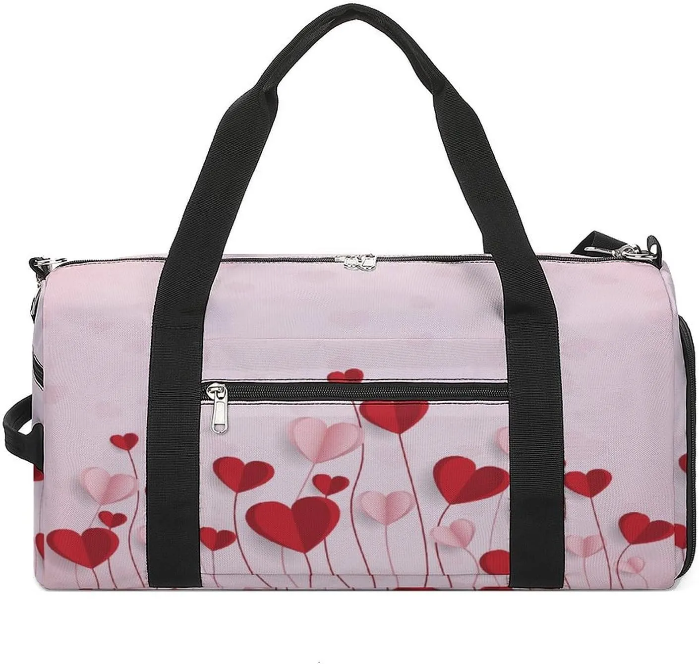 Happy Valentine Day Duffel Bag for Men Women with Shoe Compartment Waterproof Gym Travel