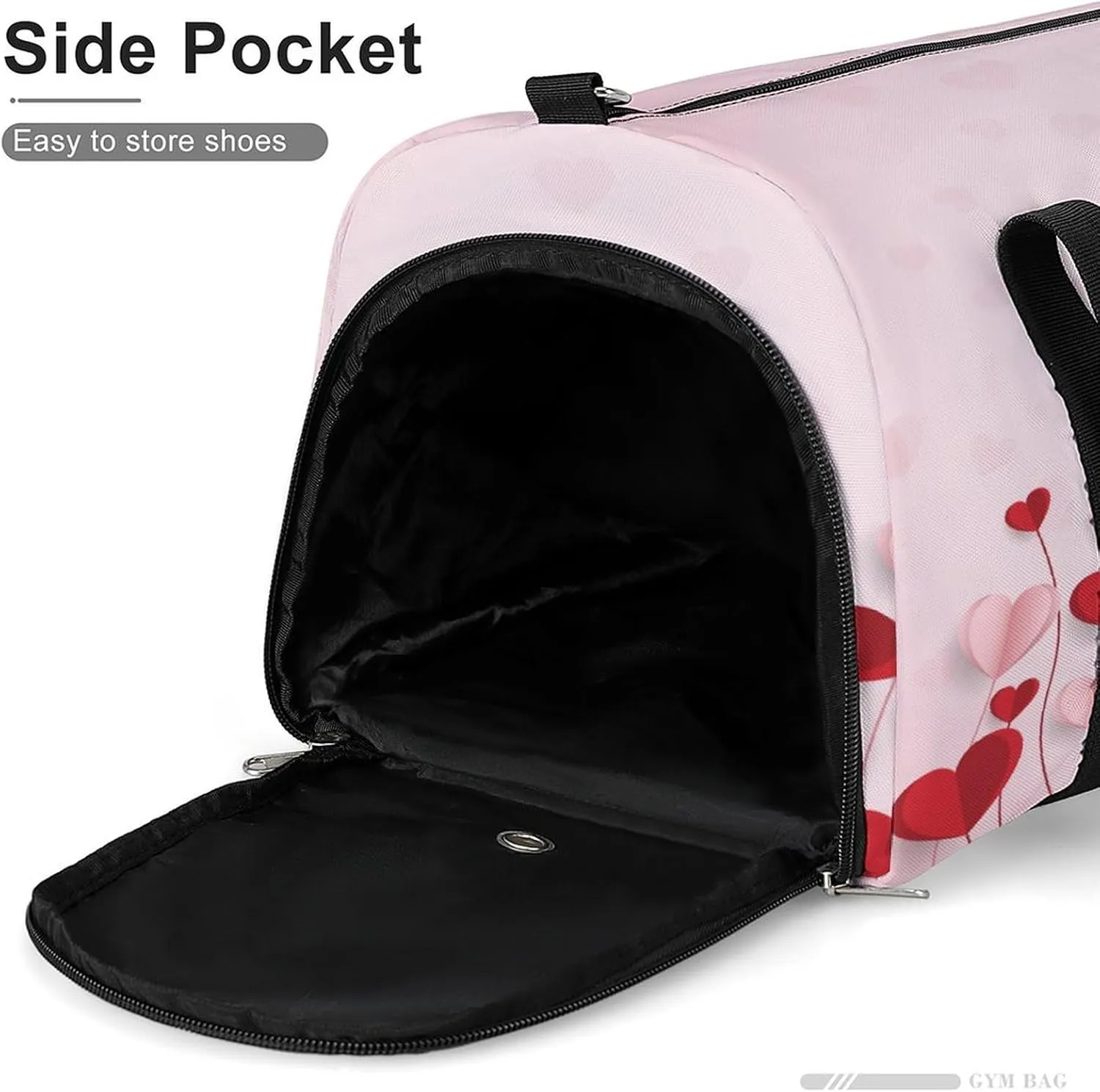 Happy Valentine Day Duffel Bag for Men Women with Shoe Compartment Waterproof Gym Travel