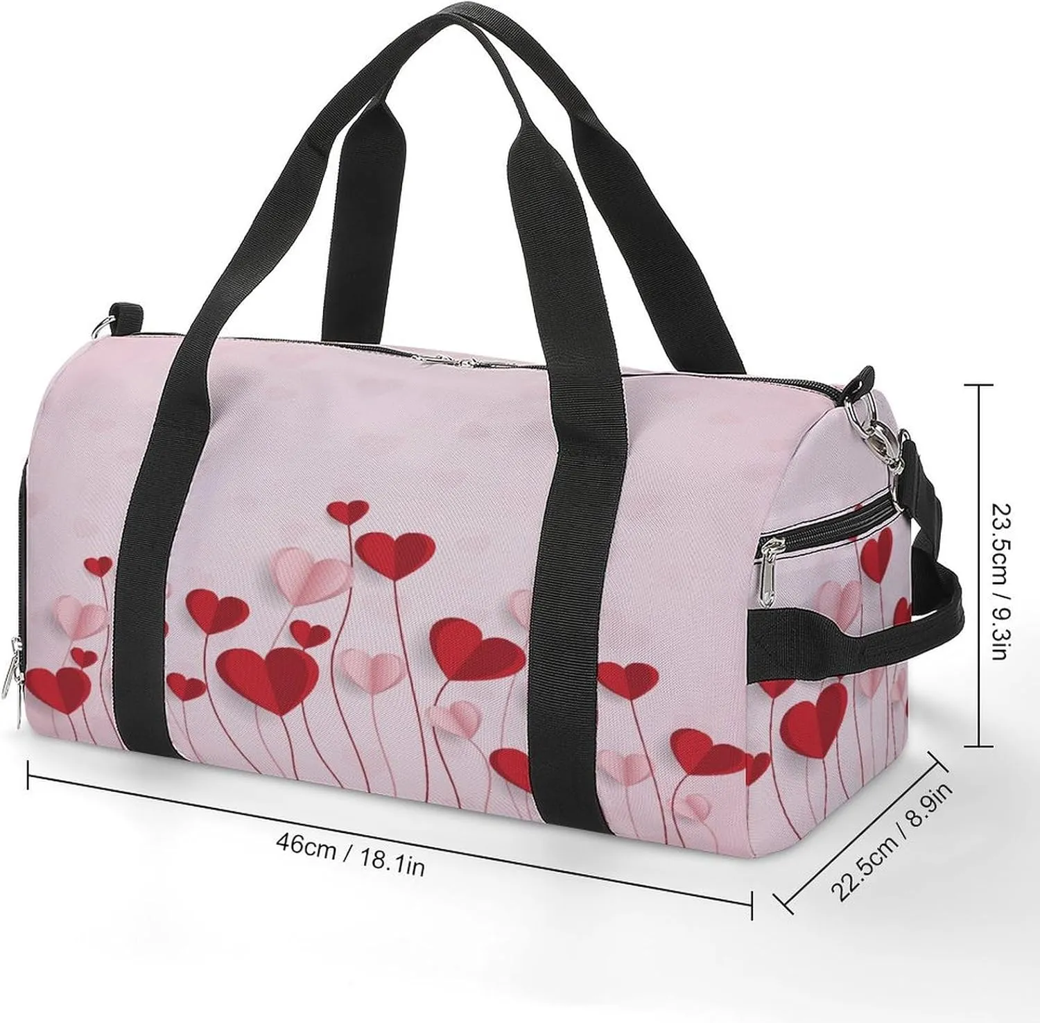 Happy Valentine Day Duffel Bag for Men Women with Shoe Compartment Waterproof Gym Travel