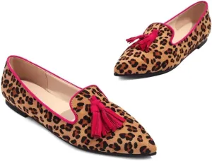 Hee grand Women's Tassel Slip on Loafer Flat Casual Pointed Toe Faux Suede Flat Shoes Comfort Ballerina Flats Women Dressy